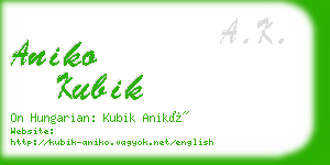 aniko kubik business card